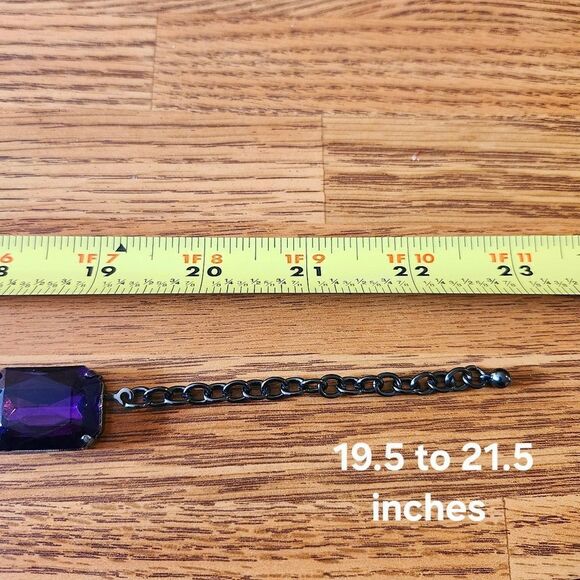 JOAN RIVERS Purple, Gunmetal Black Faceted Matinee Necklace STATEMENT MAKING! - Picture 7 of 9